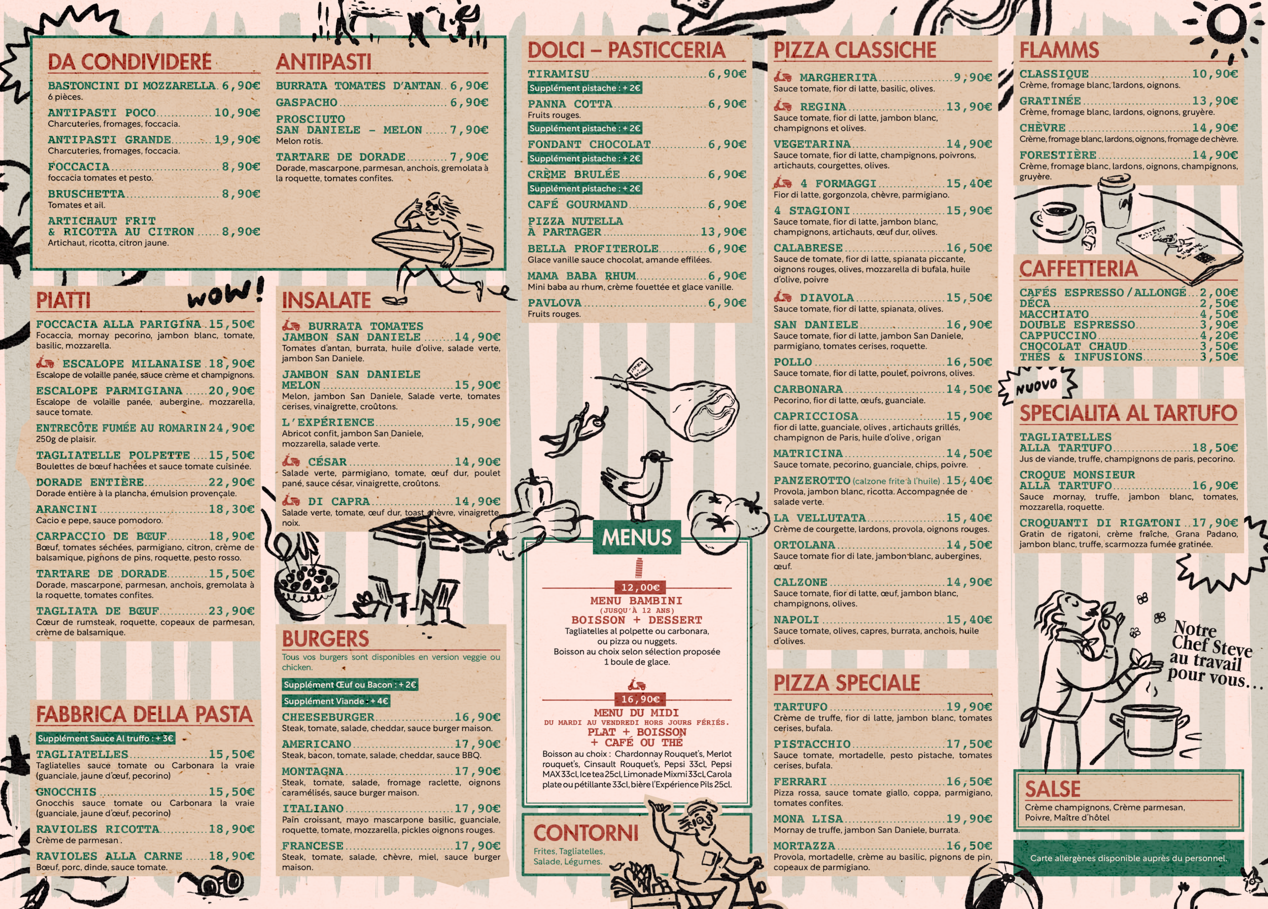 Menu Restaurant, printemps été 2026